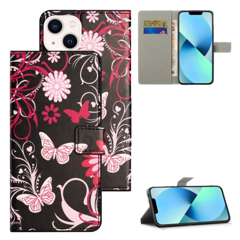 Folio Cover iPhone 15 Plus Bellissime Farfalle