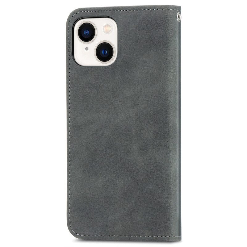 Folio Cover iPhone 15 Plus Custodia in pelle Morbida Ecopelle