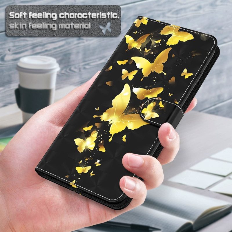 Folio Cover iPhone 15 Plus Farfalle 3d Con Cordino