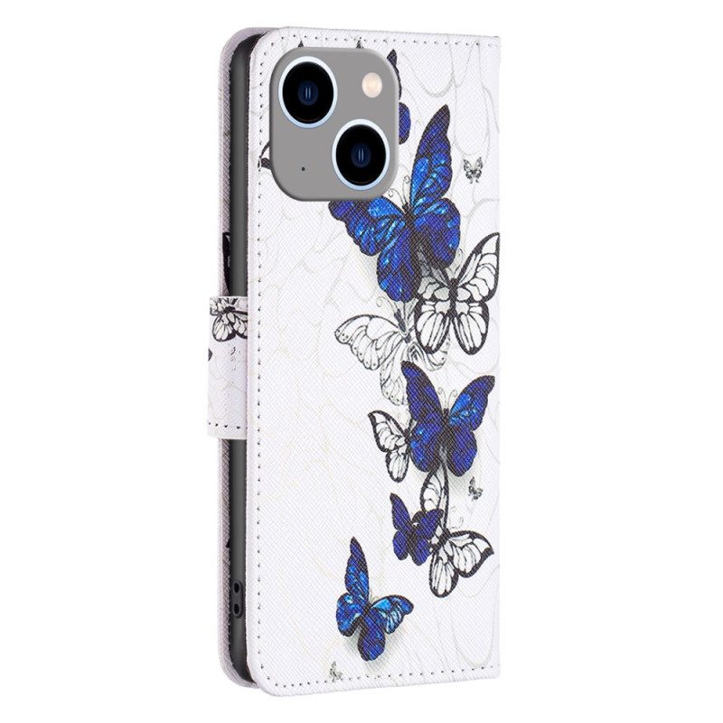 Folio Cover iPhone 15 Plus Farfalle Colorate