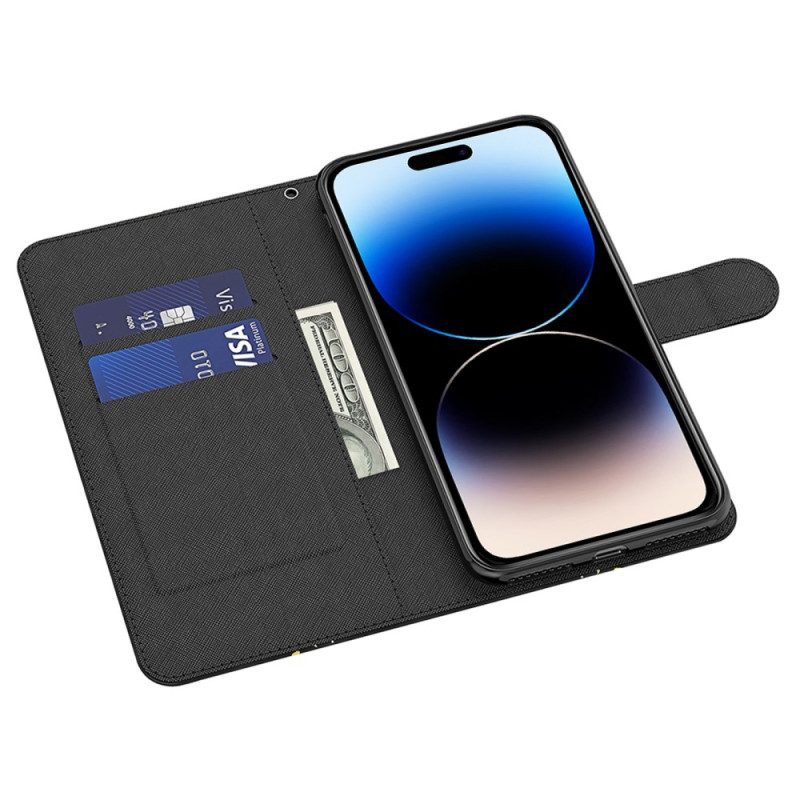 Folio Cover iPhone 15 Plus Laccio 3d Con Cinturino