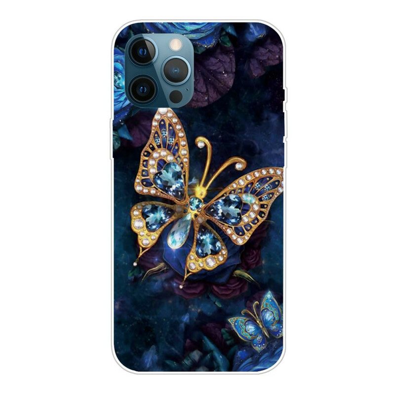 Cover iPhone 13 Pro Max Farfalle Blu