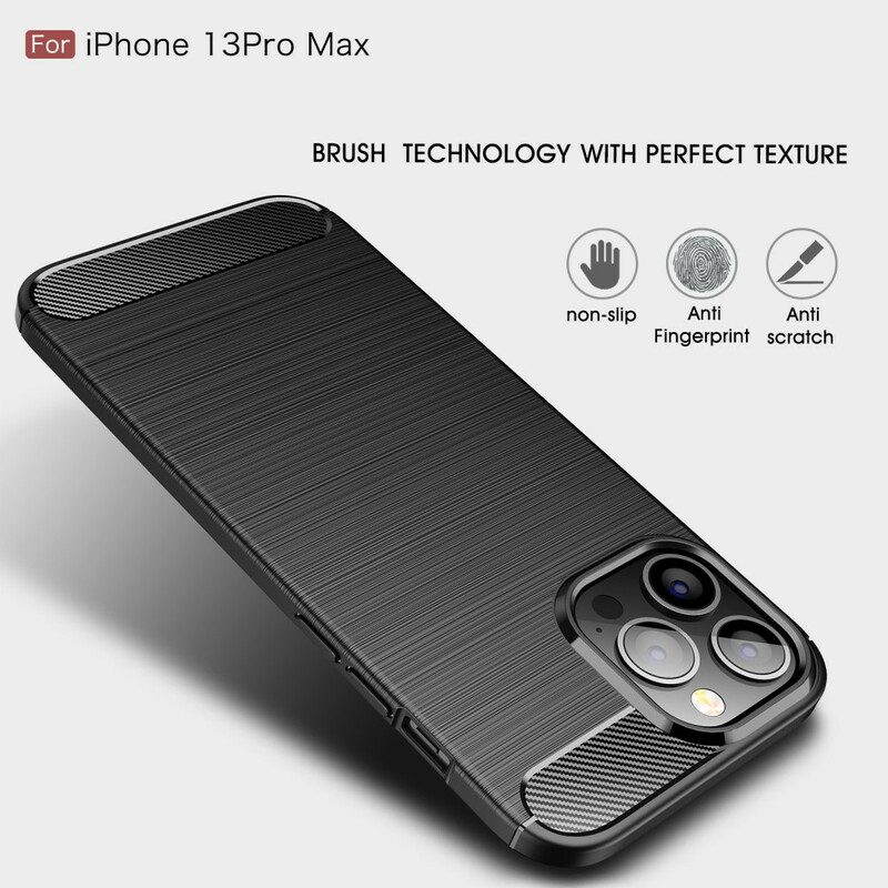 Cover iPhone 13 Pro Max Fibra Di Carbonio Spazzolata