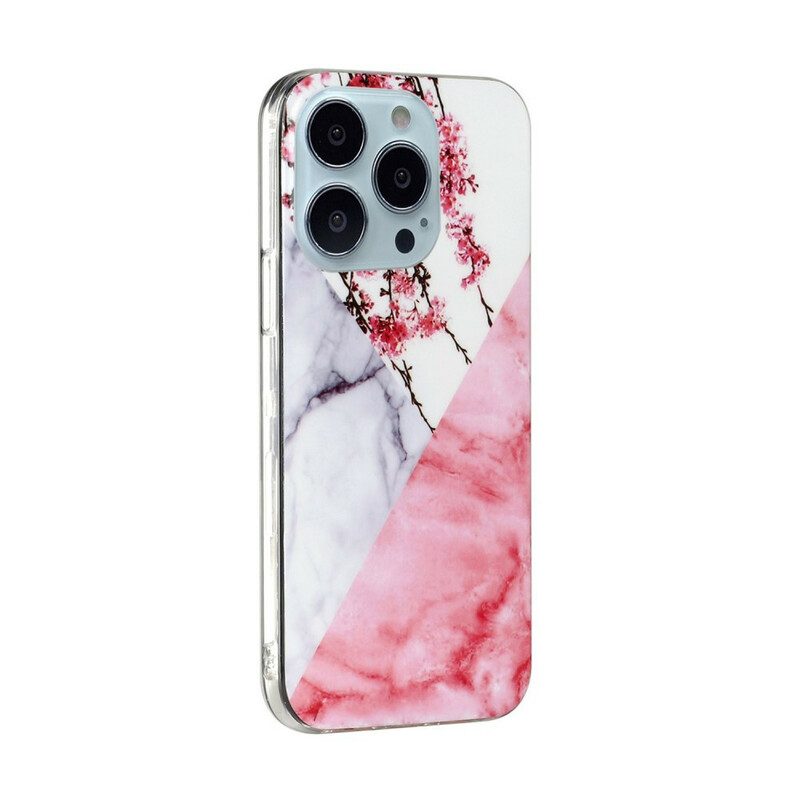 Cover iPhone 13 Pro Max Fiore Di Susino Marmorizzato