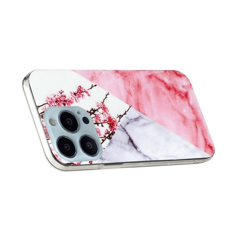 Cover iPhone 13 Pro Max Fiore Di Susino Marmorizzato