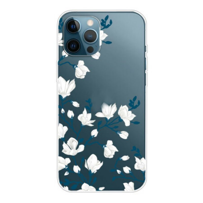 Cover iPhone 13 Pro Max Fiori Bianchi