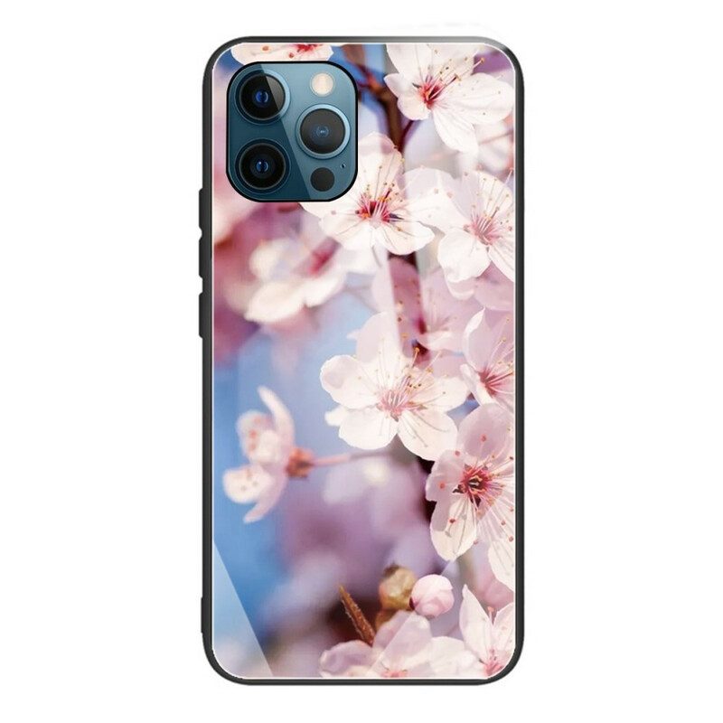 Cover iPhone 13 Pro Max Fiori Realistici In Vetro Temperato