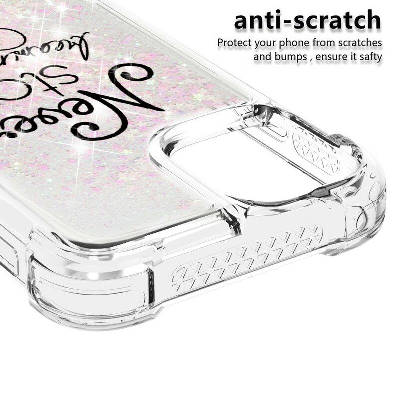 Cover iPhone 13 Pro Max Non Smettere Mai Di Sognare Glitter