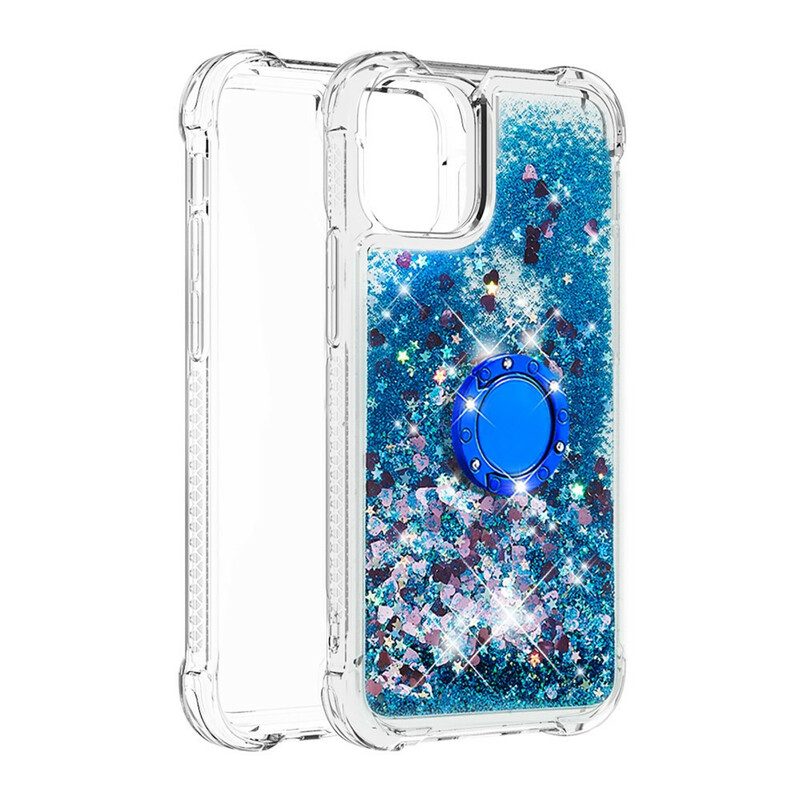 Cover iPhone 13 Pro Max Paillettes Con Supporto Ad Anello