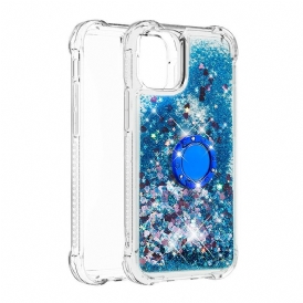 Cover iPhone 13 Pro Max Paillettes Con Supporto Ad Anello