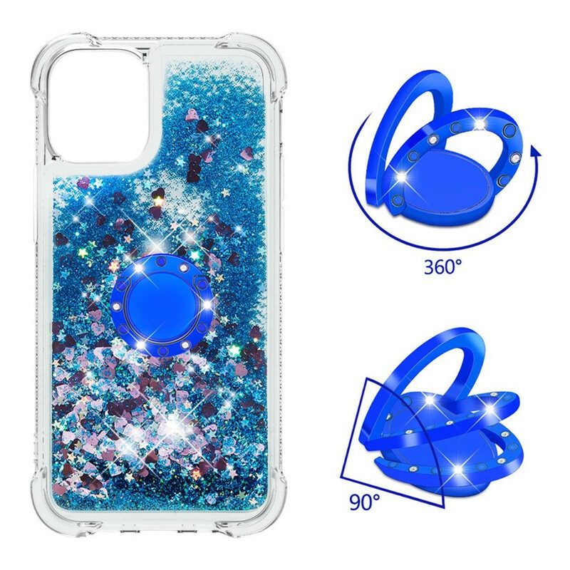 Cover iPhone 13 Pro Max Paillettes Con Supporto Ad Anello