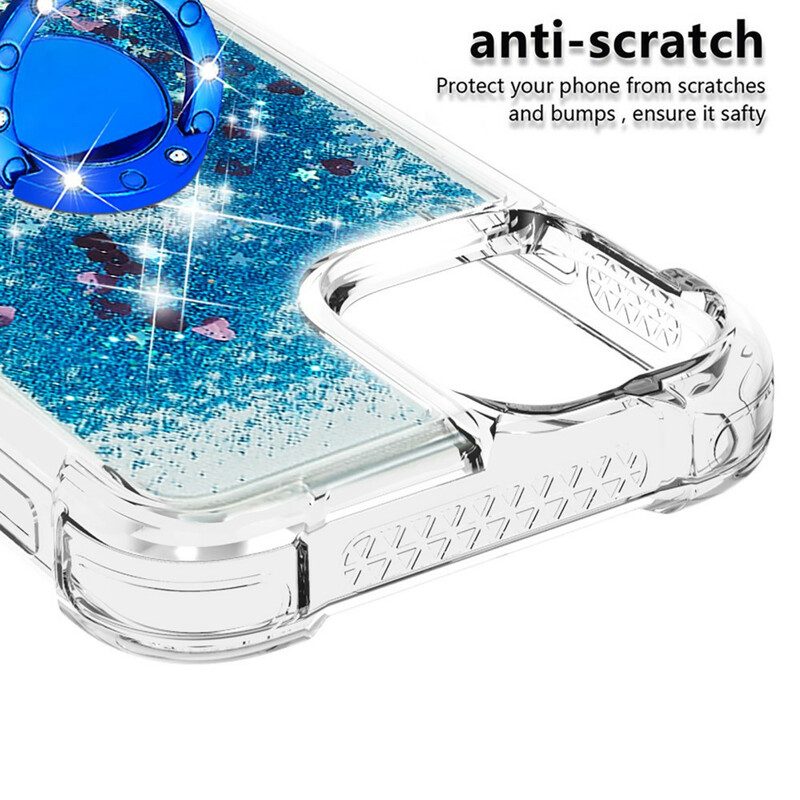 Cover iPhone 13 Pro Max Paillettes Con Supporto Ad Anello