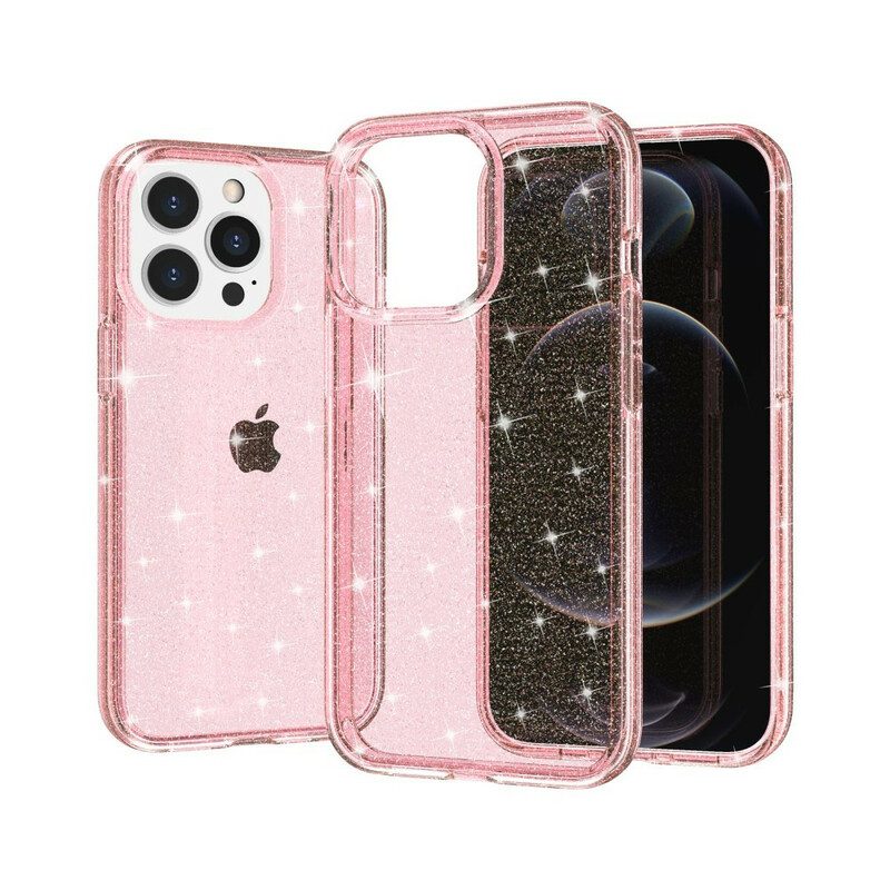 Cover iPhone 13 Pro Max Paillettes Trasparenti