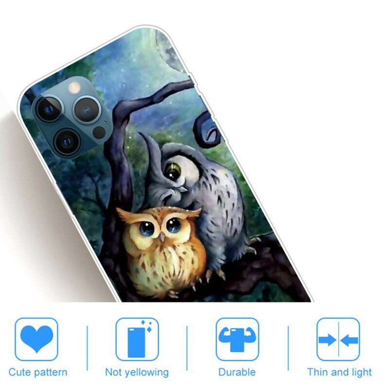 Cover iPhone 13 Pro Max Pittura Gufi