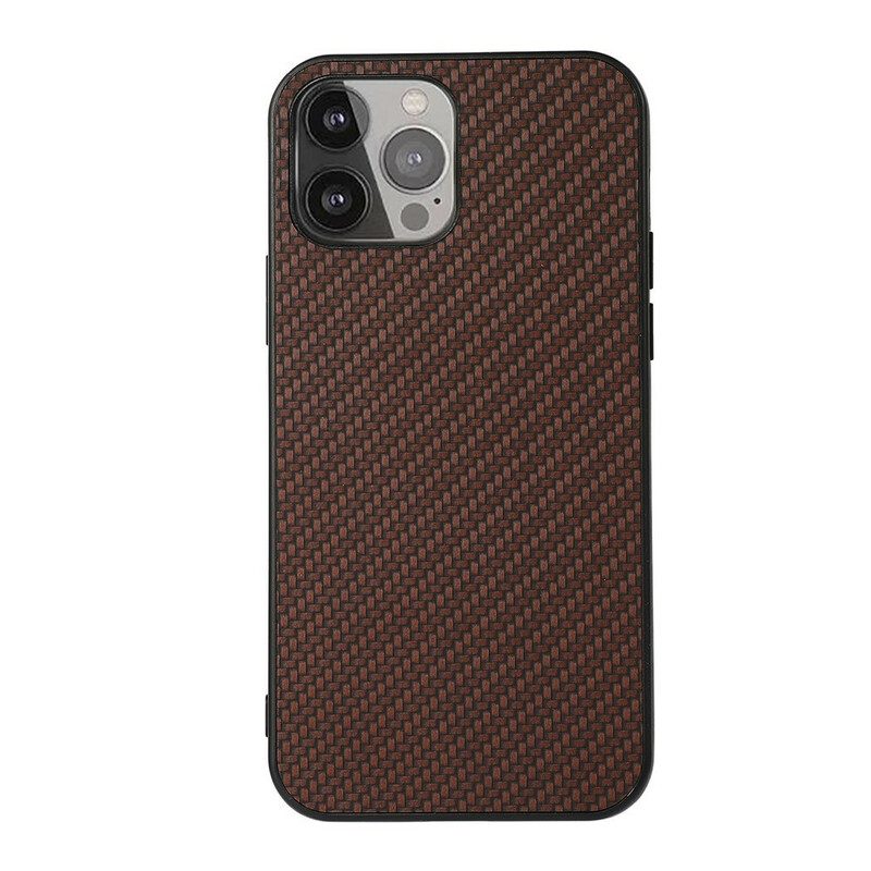 Cover iPhone 13 Pro Max Texture In Fibra Di Carbonio Effetto Pelle