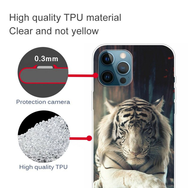 Cover iPhone 13 Pro Max Tigre Flessibile