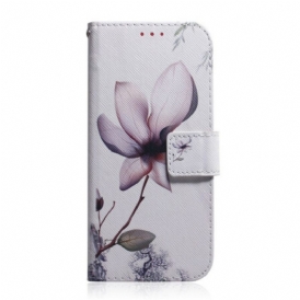 Custodia A Portafoglio iPhone 13 Pro Max Fiore Rosa Polveroso