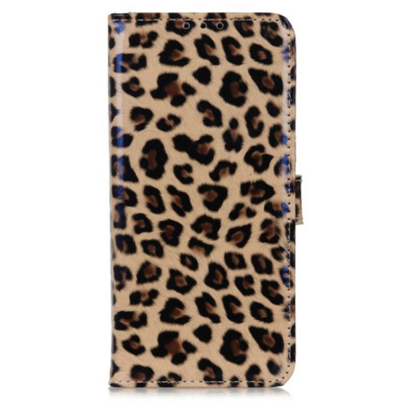 Custodia A Portafoglio iPhone 13 Pro Max Leopardo Semplice