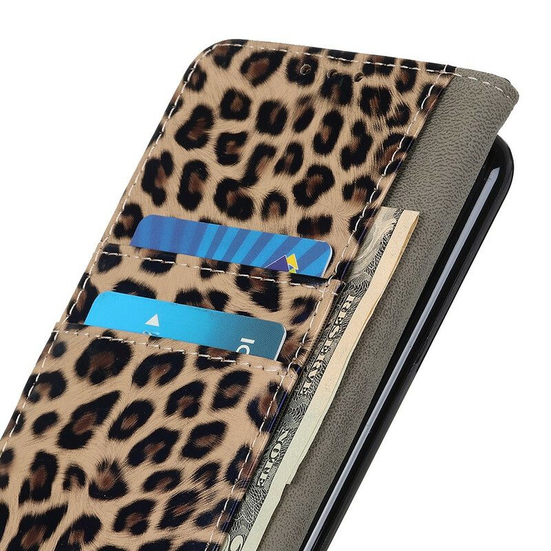 Custodia A Portafoglio iPhone 13 Pro Max Leopardo Semplice