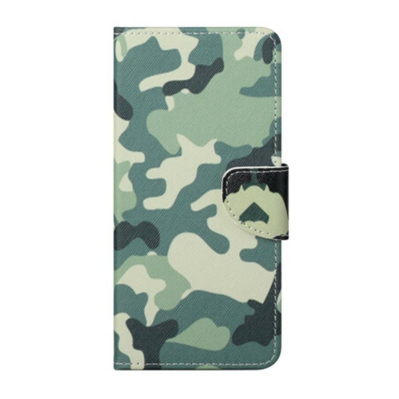 Custodia in pelle iPhone 13 Pro Max Camuffamento Militare