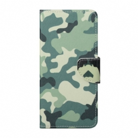 Custodia in pelle iPhone 13 Pro Max Camuffamento Militare