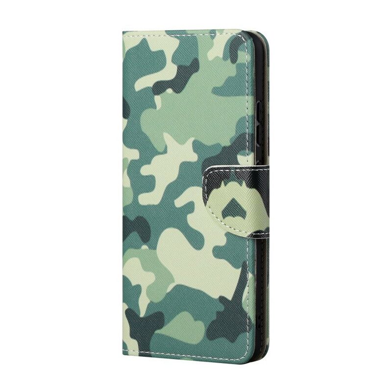 Custodia in pelle iPhone 13 Pro Max Camuffamento Militare