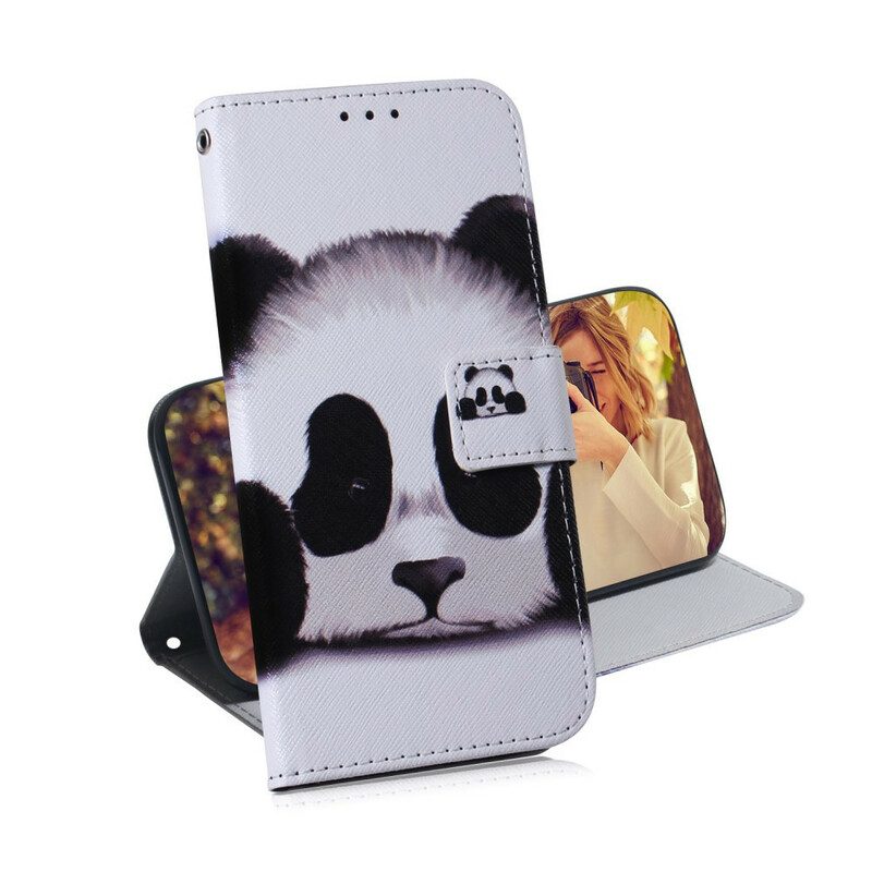 Custodia in pelle iPhone 13 Pro Max Faccia Da Panda