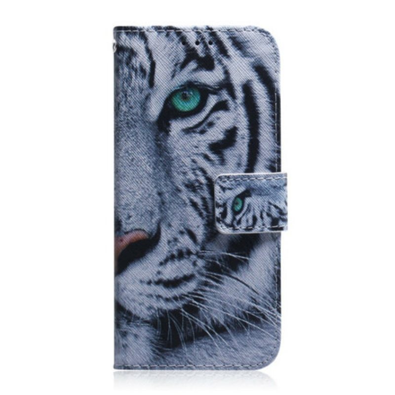 Custodia in pelle iPhone 13 Pro Max Faccia Da Tigre