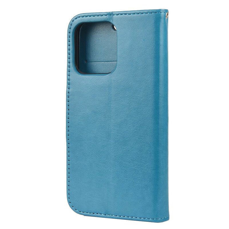 Custodia in pelle iPhone 13 Pro Max Farfalle Al Vento