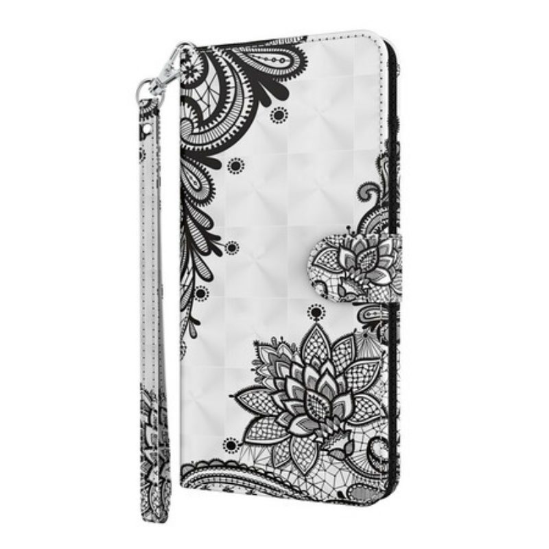 Custodia in pelle iPhone 13 Pro Max Fiori Di Pizzo