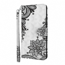 Custodia in pelle iPhone 13 Pro Max Fiori Di Pizzo