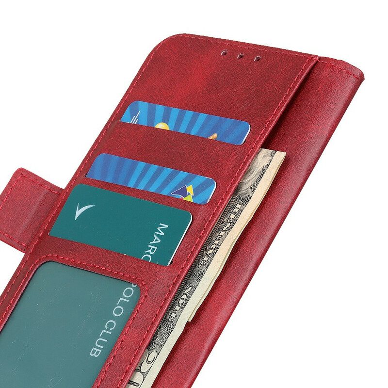 Custodia in pelle iPhone 13 Pro Max Folio Cover Doppio Lembo