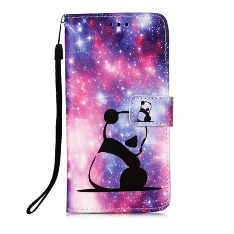 Custodia in pelle iPhone 13 Pro Max Galassia Panda