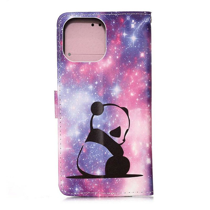 Custodia in pelle iPhone 13 Pro Max Galassia Panda