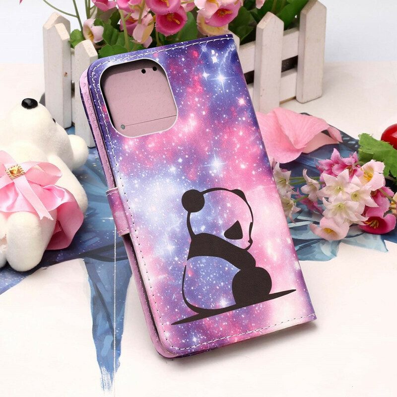 Custodia in pelle iPhone 13 Pro Max Galassia Panda