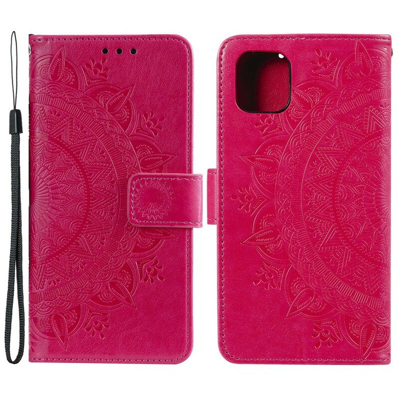 Custodia in pelle iPhone 13 Pro Max Mandala Del Sole