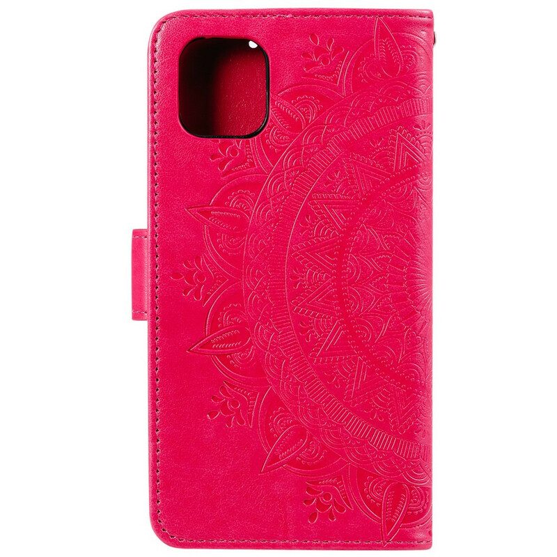 Custodia in pelle iPhone 13 Pro Max Mandala Del Sole