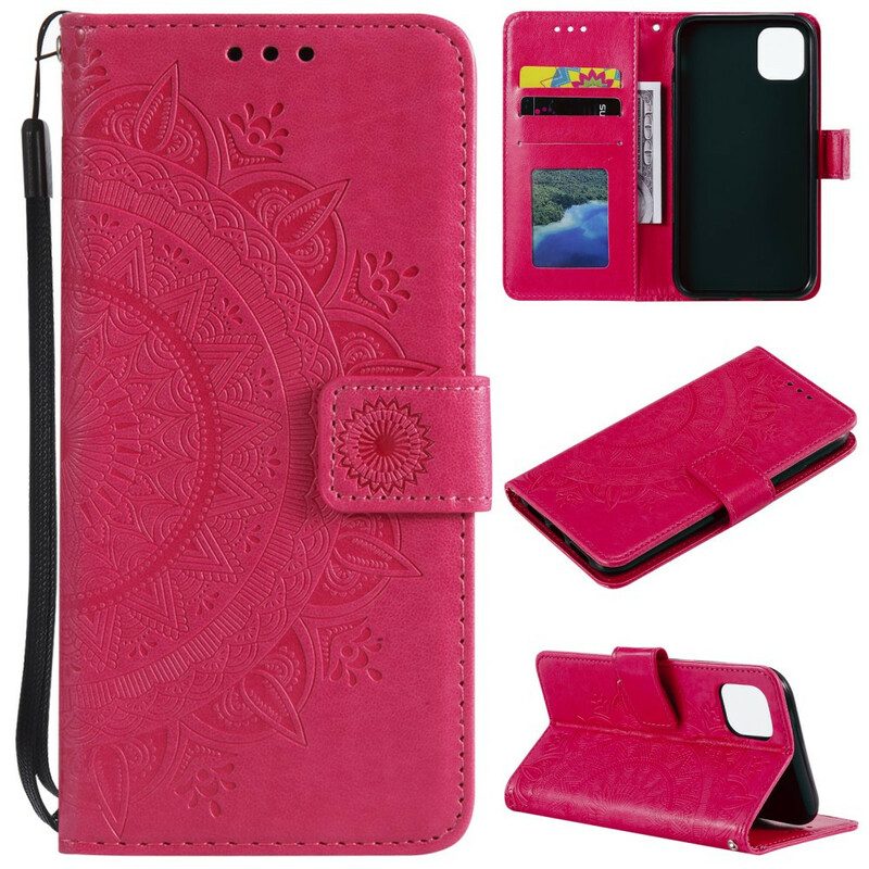 Custodia in pelle iPhone 13 Pro Max Mandala Del Sole