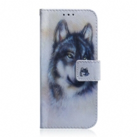 Custodia in pelle iPhone 13 Pro Max Sguardo Canino