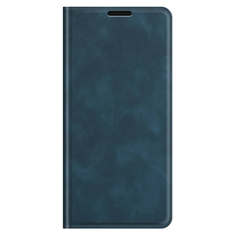 Folio Cover iPhone 13 Pro Max Custodia in pelle Effetto Pelle Morbida Seta