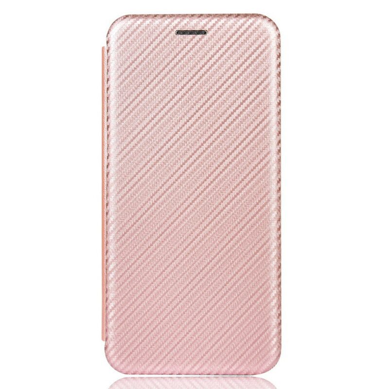 Folio Cover iPhone 13 Pro Max Custodia in pelle Fibra Di Carbonio