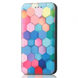 Folio Cover iPhone 13 Pro Max Custodia in pelle Sorprendente Motivo Colorato