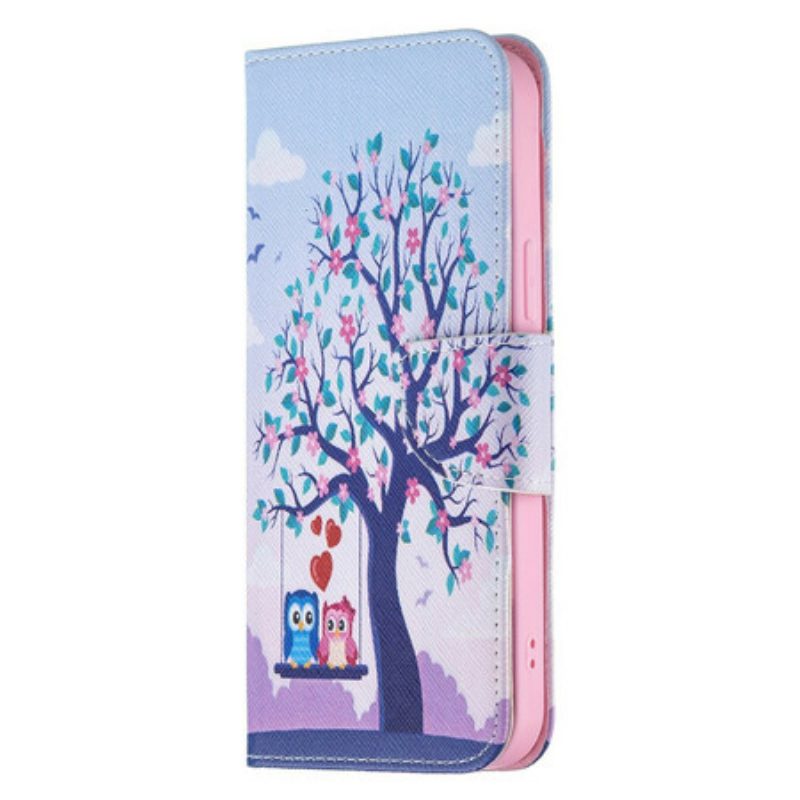 Folio Cover iPhone 13 Pro Max Gufi Sull'altalena