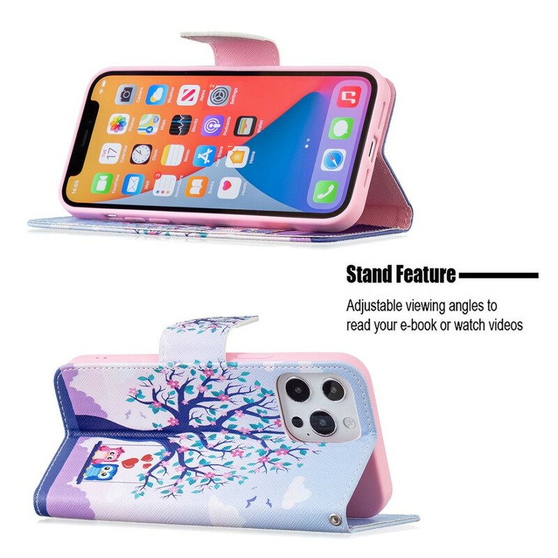 Folio Cover iPhone 13 Pro Max Gufi Sull'altalena