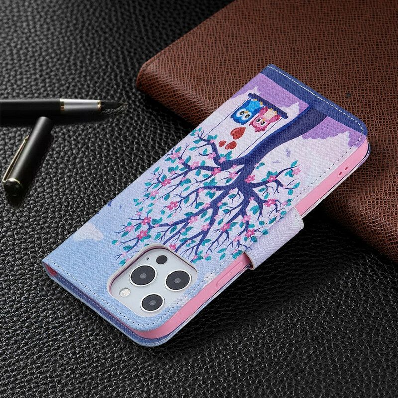 Folio Cover iPhone 13 Pro Max Gufi Sull'altalena