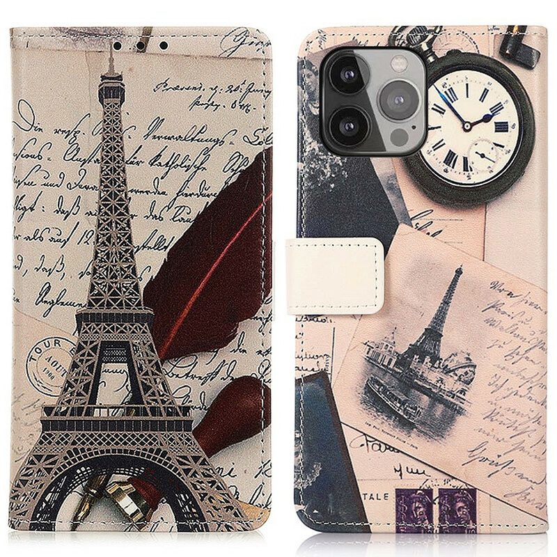 Folio Cover iPhone 13 Pro Max Torre Eiffel Del Poeta