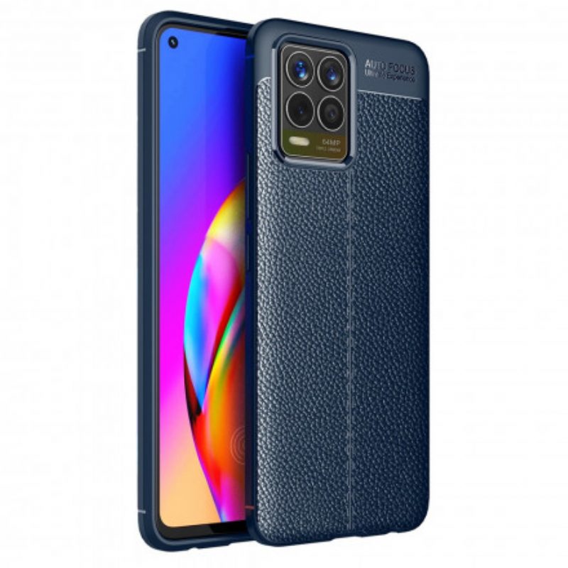 Cover Realme 8 / 8 Pro Doppia Linea Litchi Effetto Pelle