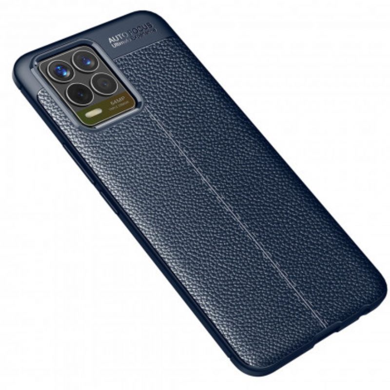 Cover Realme 8 / 8 Pro Doppia Linea Litchi Effetto Pelle