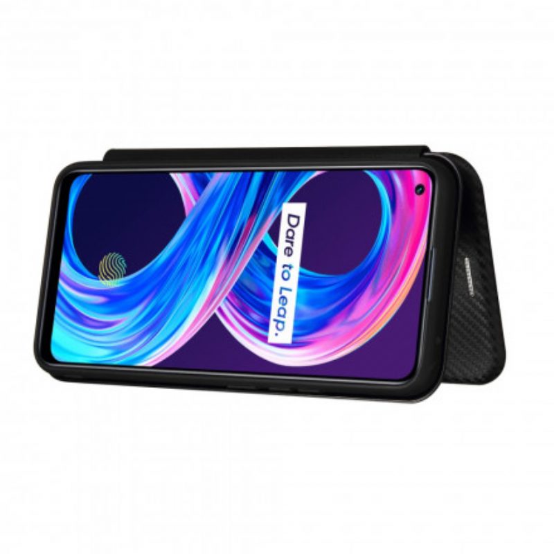 Folio Cover Realme 8 / 8 Pro Custodia in pelle Silicone Colorato Al Carbonio