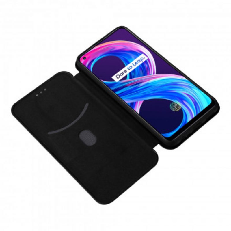 Folio Cover Realme 8 / 8 Pro Custodia in pelle Silicone Colorato Al Carbonio